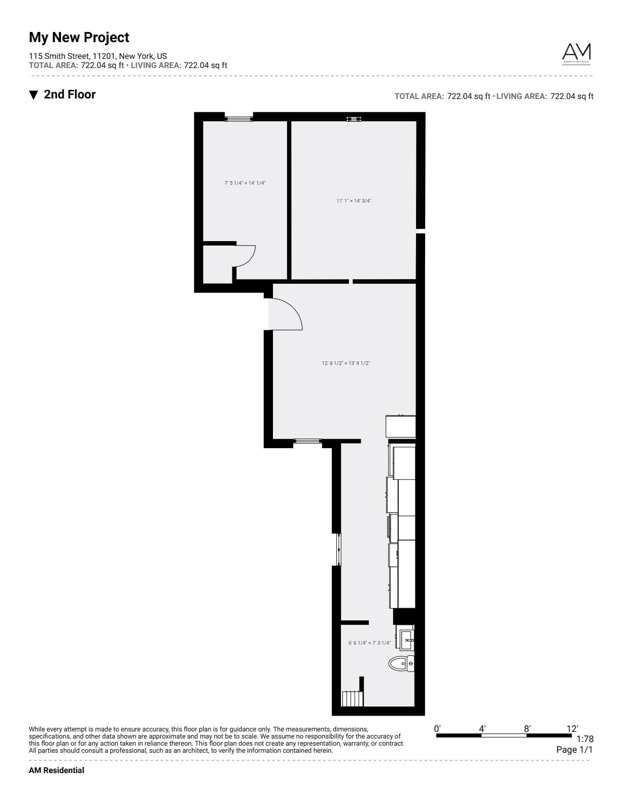 Floorplan for 115 Smith Street, Apt 1