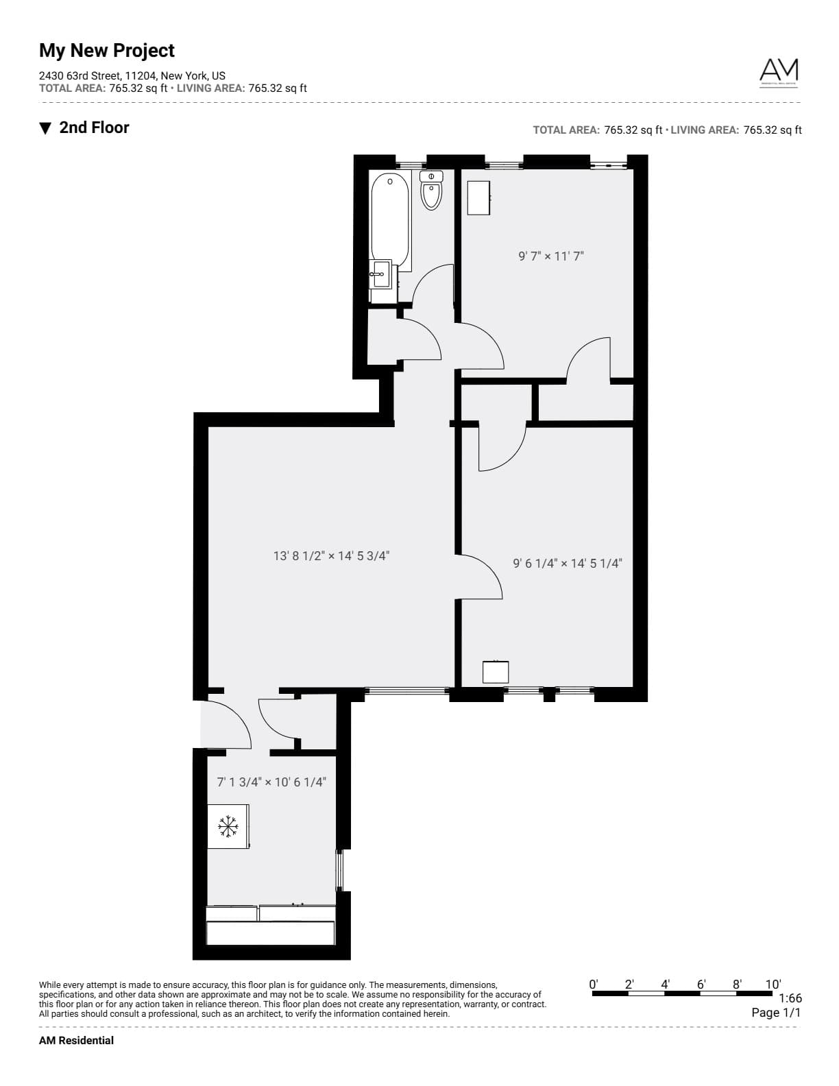 Floorplan for 2430 63rd St, Apt 23